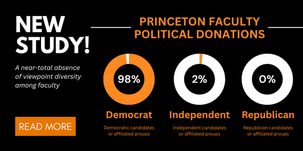 New Study Finds 98% of Princeton Faculty Political Contributions Went to Democrats, 0% to Republicans